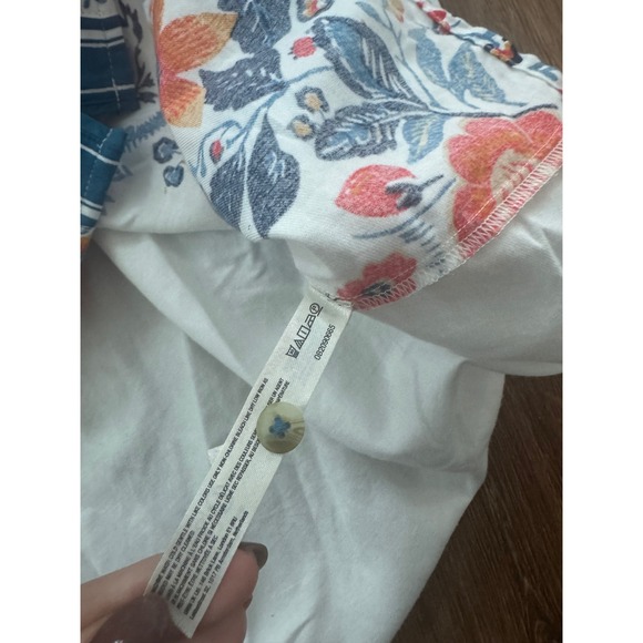 Anthropologie Real Fun Wow Floral Top White Large Boho Cottagecore - Picture 5 of 5